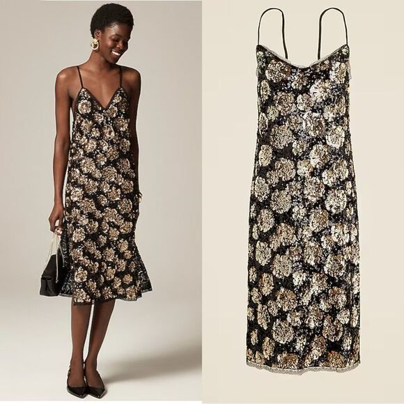 NWT J CREW Collection sequin slip dress - Picture 1 of 9